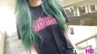 Boba Bitch Fingering In A Public Parking Garage