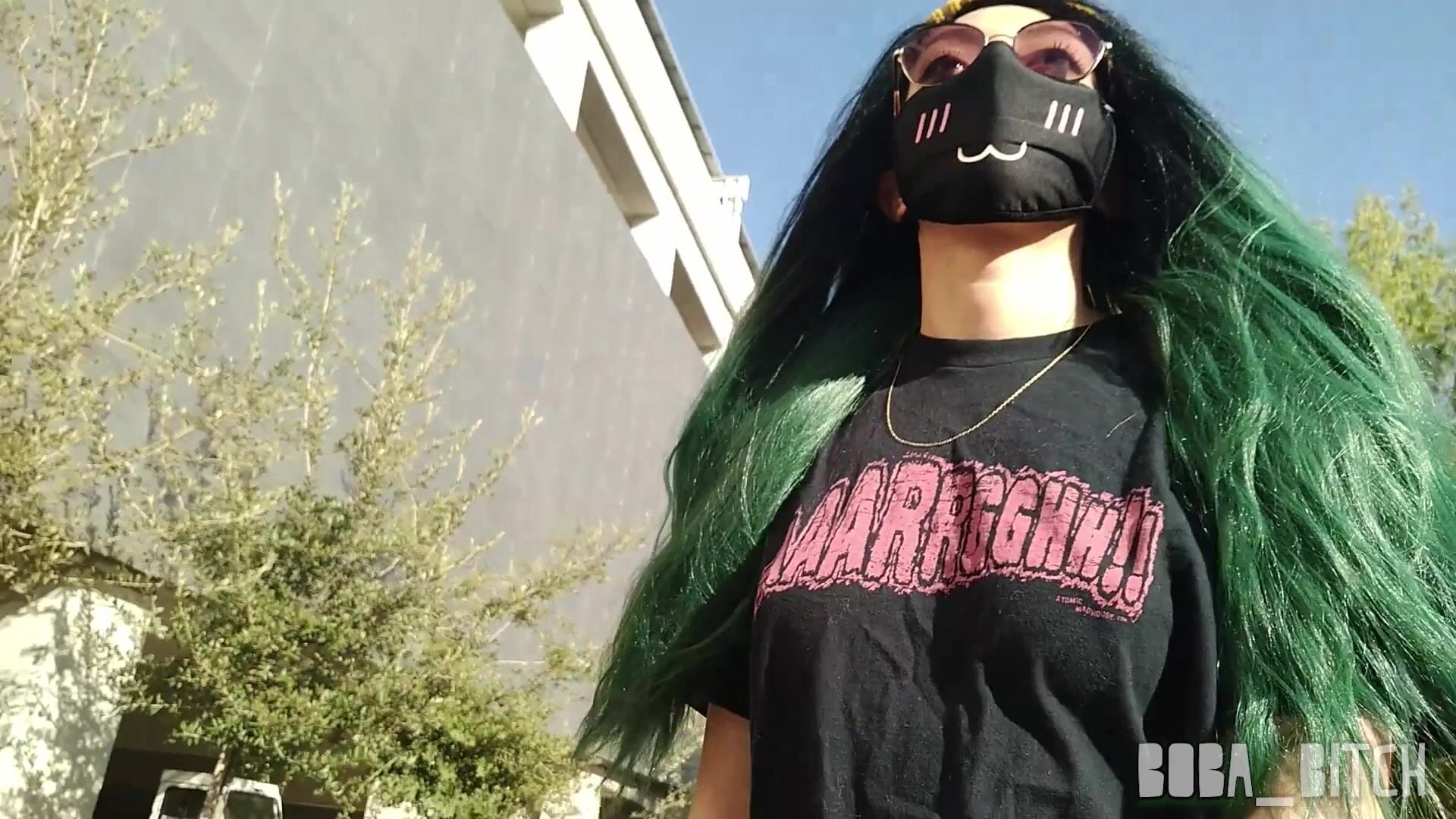 Boba Bitch Fingering In A Public Parking Garage