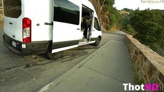 Boba Bitch fucking fully nude on public road twice