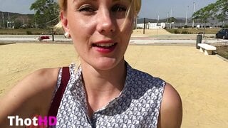 IviRoses Public park bench naked dildo ride