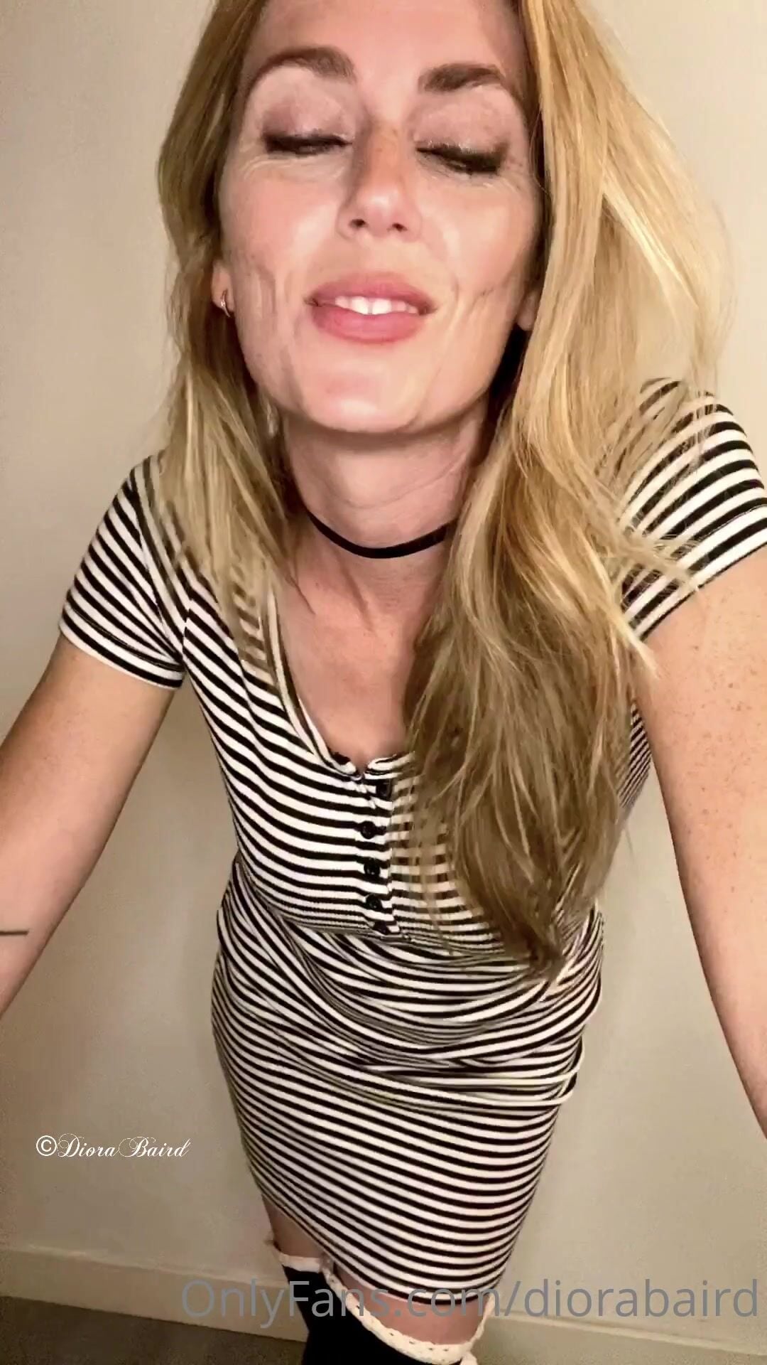 Diora Baird Choker and Thighhighs Video