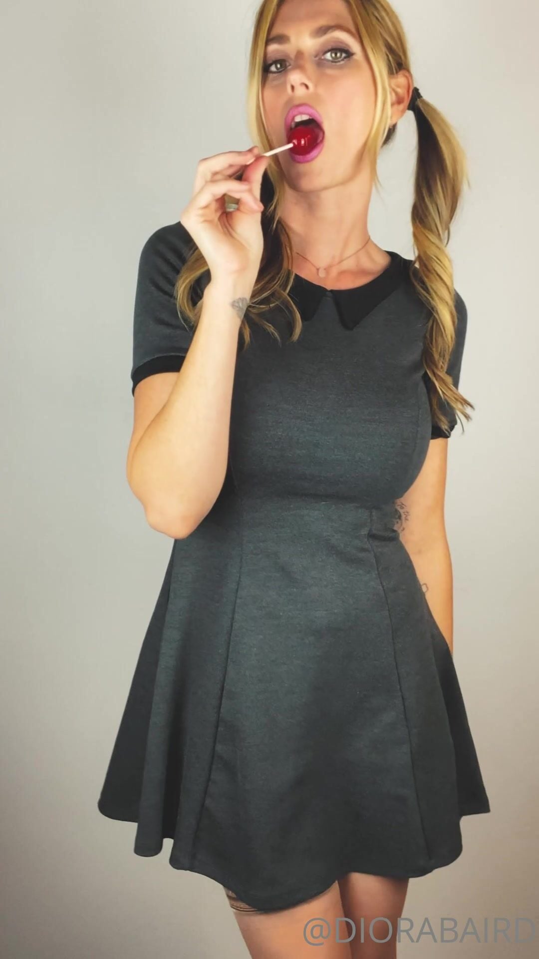 Diora Baird Dress and Lollipop Video