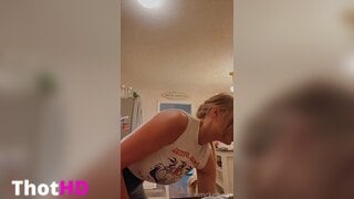 GetNzked Topless in the Bathroom NSFW