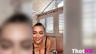 Lindsey Pelas Cleavage on Couch Video