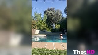 Lindsey Pelas Outdoor Poolside NSFW