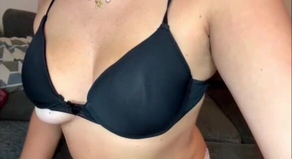 Gianna Rose Krinock masturbating in front of open curtains