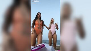 Emarrb TikTok in bikini on beach