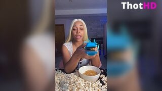 Pinkydoll Teasing With Popcorn OF