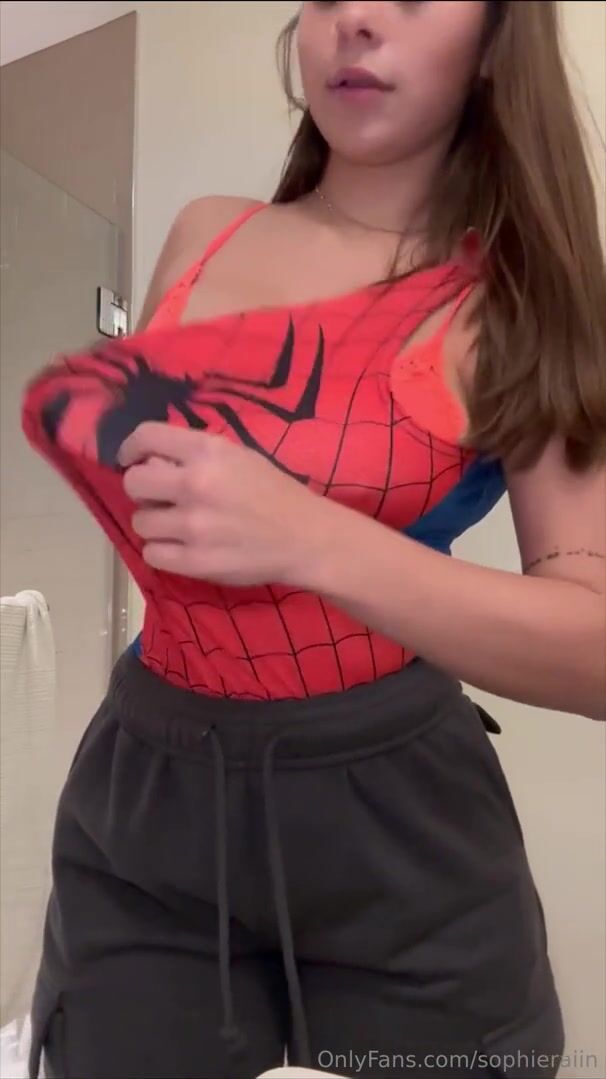 Sophieraiin Spider Girl Topless Tease Video Leak
