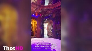 TheRealRebeccaJ Teasing in a Cave Room Clip