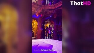 TheRealRebeccaJ Teasing in a Cave Room Clip