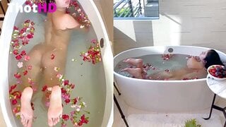 Mati Marroni Bad im Blumenblättern Leak