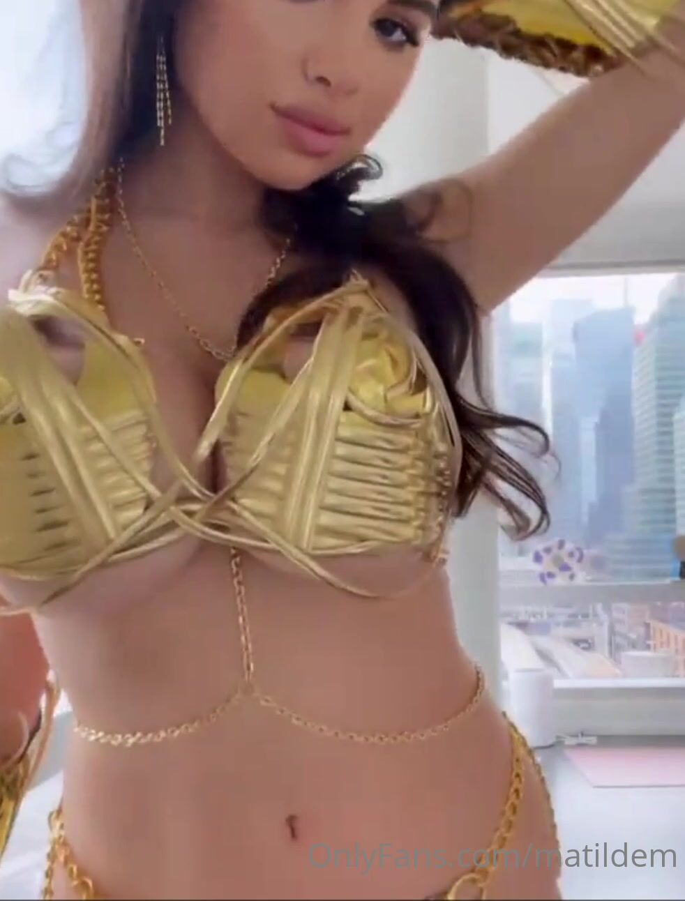 Mati Marroni Gold Bikini Tease OF