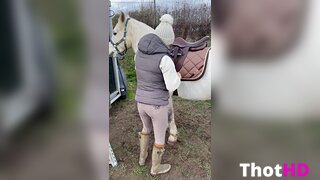 Wrangler Teen Molly Mercedes Gets Railed In Horse Stable