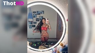 Violet Summers Mirror Tease in Red Lingerie Leak