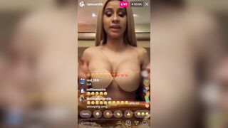 Cardi B Live Instagram Bouncing Boobs