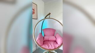 Adriana Chechik mounted rainbow dildo masturbation