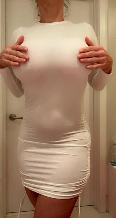 Linda Durbesson Braless Pantyless White Dress OF