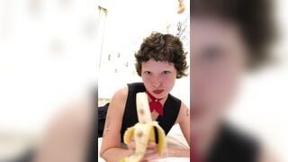 Chloe Woodard Eating Banana Showing Tits OF